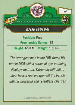 2006 Select Accolade #48 Kyle Leuluai Back